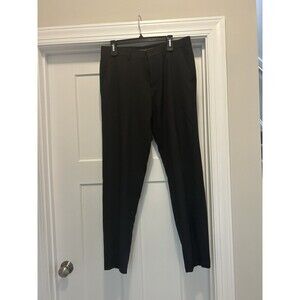 Haggar Mens 34x32 Black Dress Pants Straight Fit Active Series Flex Performance